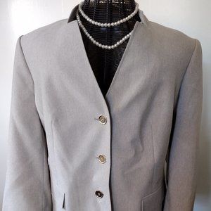 Le Suit 2-piece Plus Business Suit Jacket and Pencil Skirt in Biege NWT 20W